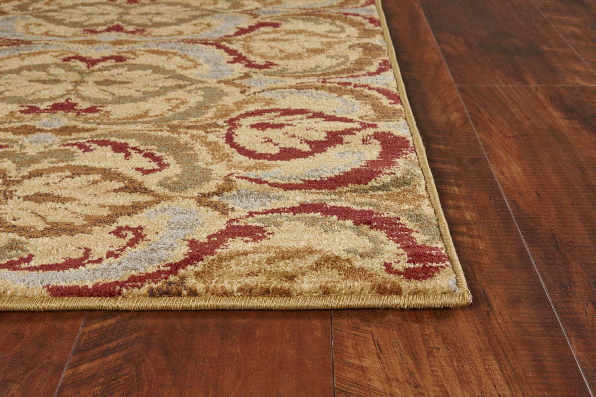 63" X 91" Gold Polypropylene Rug