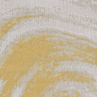 8' X 11' Ivory Or Gold Abstract Brushstrokes Indoor Area Rug