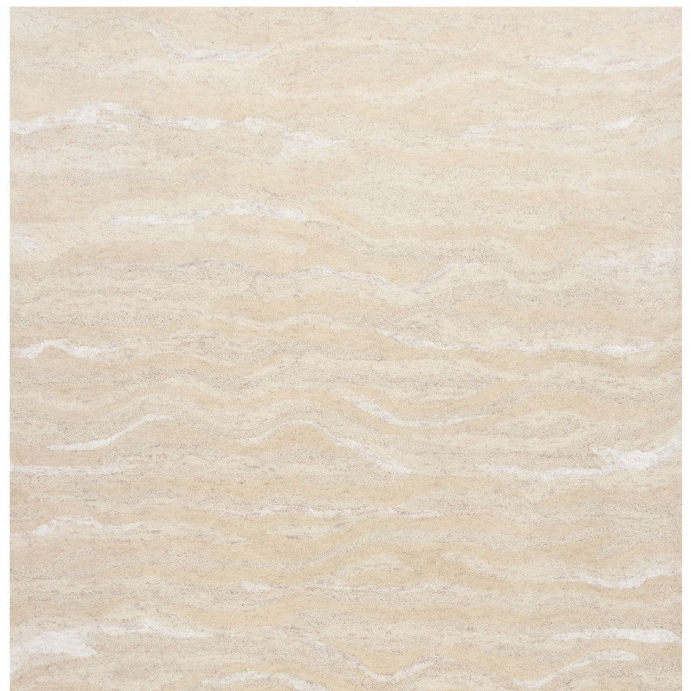 5'X7' Ivory Hand Tufted Abstract Indoor Area Rug