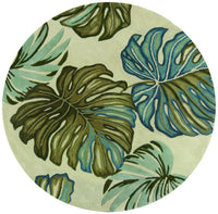 4'X6' Ivory Hand Tufted Monstera Indoor Area Rug