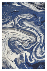 3' X 5' Blue Abstract Waves Area Rug