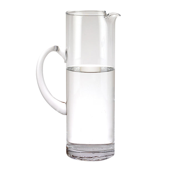10" Clear Mouth Blown Lead Free Crystal Glass Pitcher