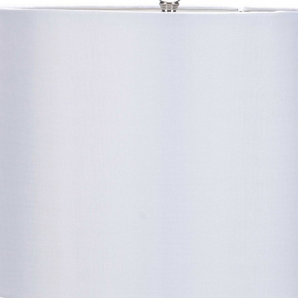 Set of Two 28" White With White Drum Shade