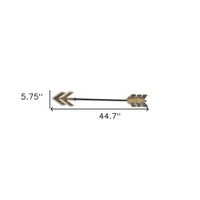 45" Black and Burnished Gold Metal Arrow Wall Decor