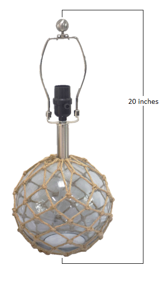 20" Clear Glass Bedside Table Lamp