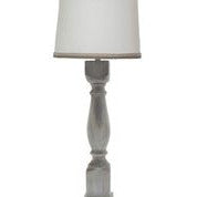 31" Washed Brown Standard Table Lamp With White Shade