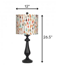 Black Candlestick Multi Color Tribal Arrows Shade Table Lamp