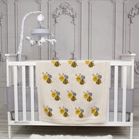 Ivory Honeybee Knitted Baby Blanket