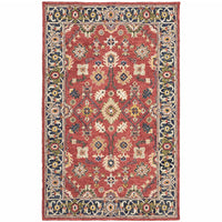 3' X 8' Red And Blue Bohemian Area Rug