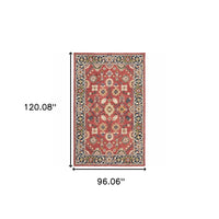 3' X 8' Red And Blue Bohemian Area Rug