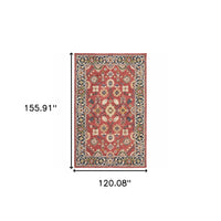 3' X 8' Red And Blue Bohemian Area Rug