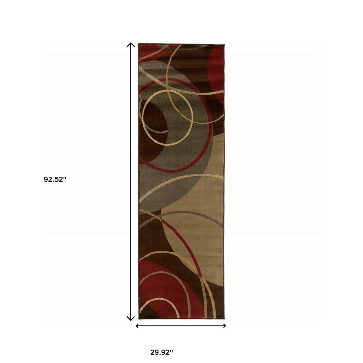 5'X8' Brown And Red Abstract  Area Rug