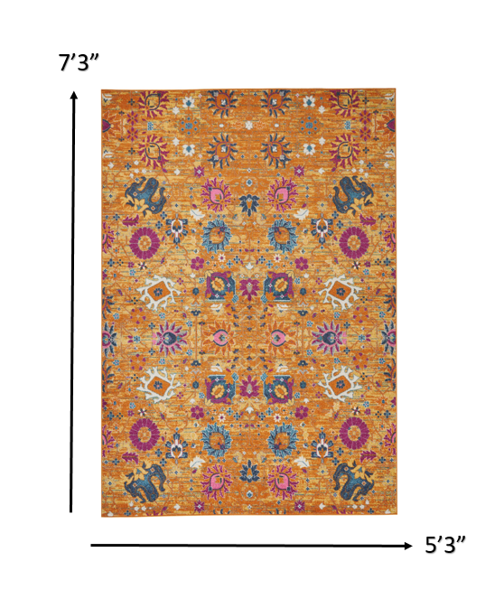 2' X 3' Sunset Floral Power Loom Area Rug