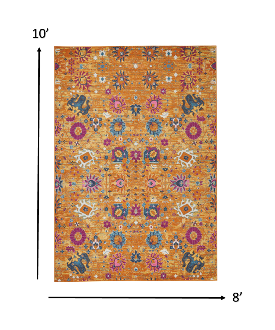 2' X 3' Sunset Floral Power Loom Area Rug