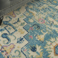 4' X 6' Blue And Ivory Dhurrie Area Rug