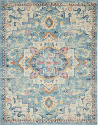 4' X 6' Blue And Ivory Dhurrie Area Rug