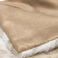 Brown And White Faux Fur Ombre Plush Throw