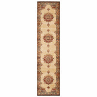 5’ X 7’ Gold And Orage Floral Medallionarea Rug