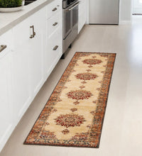 5’ X 7’ Gold And Orage Floral Medallionarea Rug