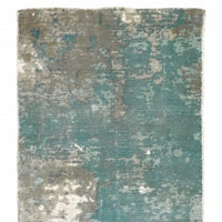 9’ X 12’ Blue And Gray Abstract Pattern Indoor Area Rug