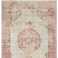 2' X 8' Ivory And Pink Medallion Runner Rug