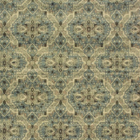 10' X 13' Ivory And Blue Geometric Area Rug