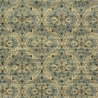 10' X 13' Ivory And Blue Geometric Area Rug