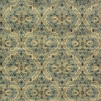 10' X 13' Ivory And Blue Geometric Area Rug