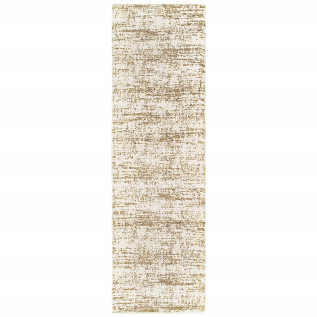 5' X 8' Ivory And Gray Abstract Strokes Area Rug