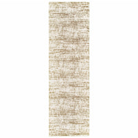 5' X 8' Ivory And Gray Abstract Strokes Area Rug