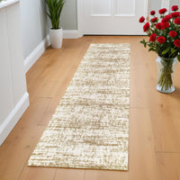 5' X 8' Ivory And Gray Abstract Strokes Area Rug