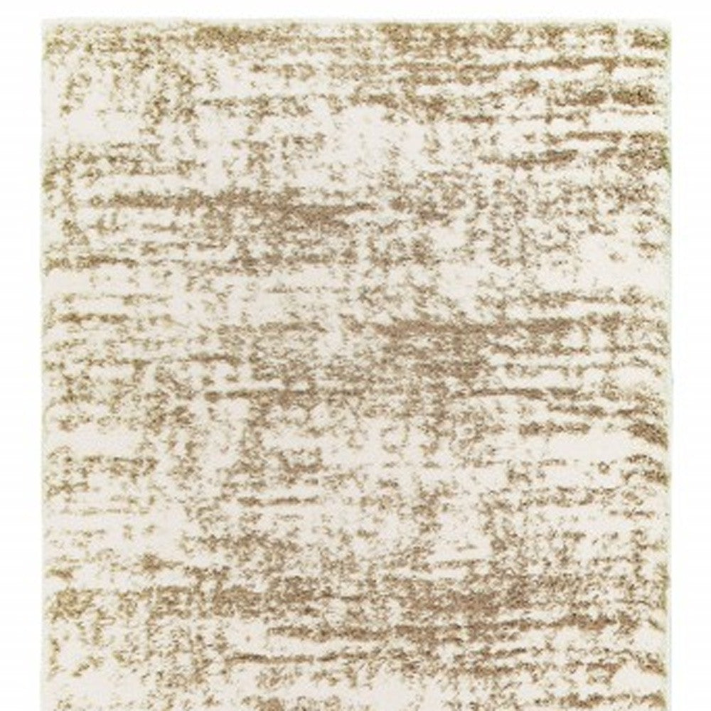 5' X 8' Ivory And Gray Abstract Strokes Area Rug