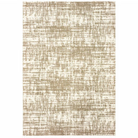 5' X 8' Ivory And Gray Abstract Strokes Area Rug