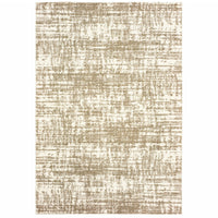 5' X 8' Ivory And Gray Abstract Strokes Area Rug