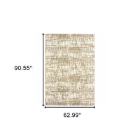 5' X 8' Ivory And Gray Abstract Strokes Area Rug