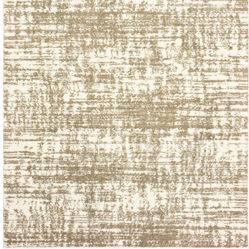 5' X 8' Ivory And Gray Abstract Strokes Area Rug