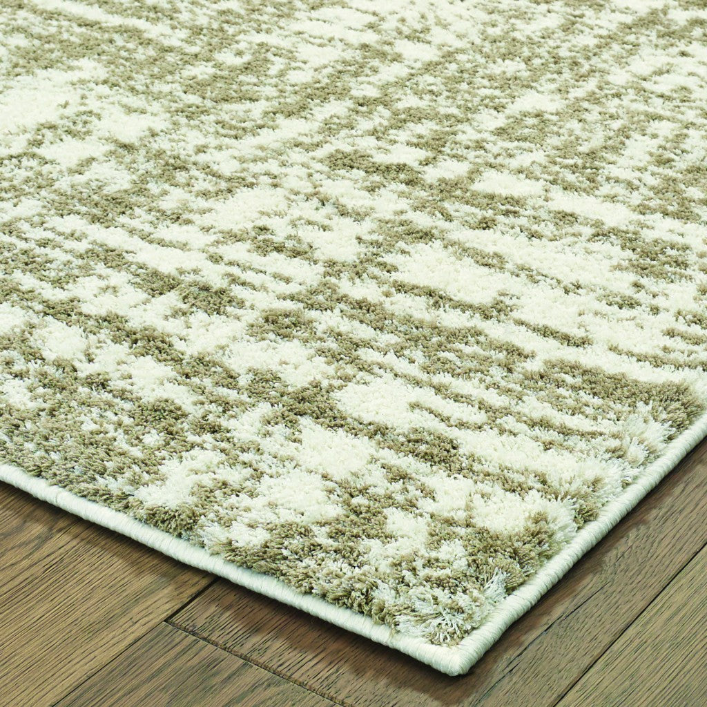 5' X 8' Ivory And Gray Abstract Strokes Area Rug