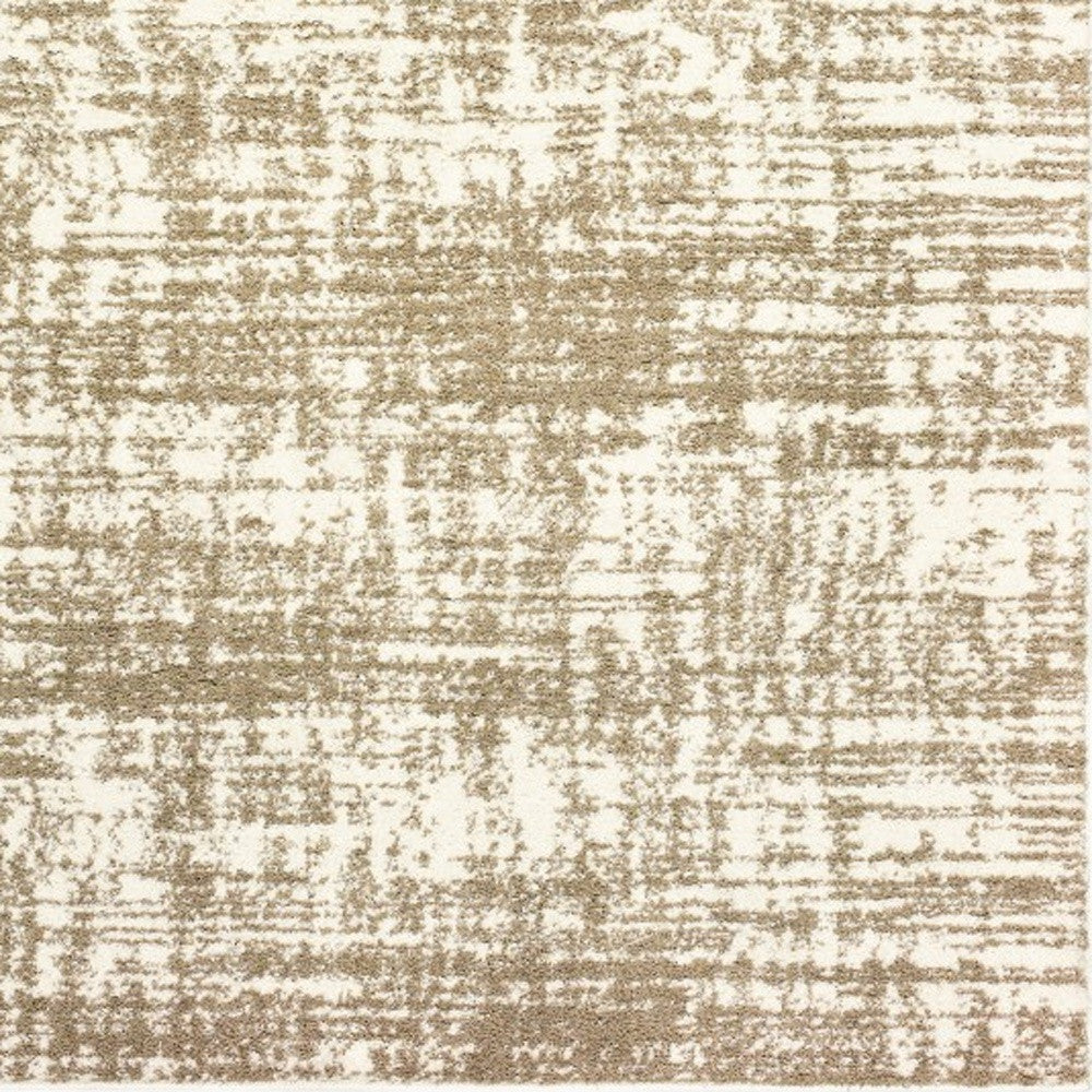 5' X 8' Ivory And Gray Abstract Strokes Area Rug