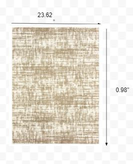 5' X 8' Ivory And Gray Abstract Strokes Area Rug