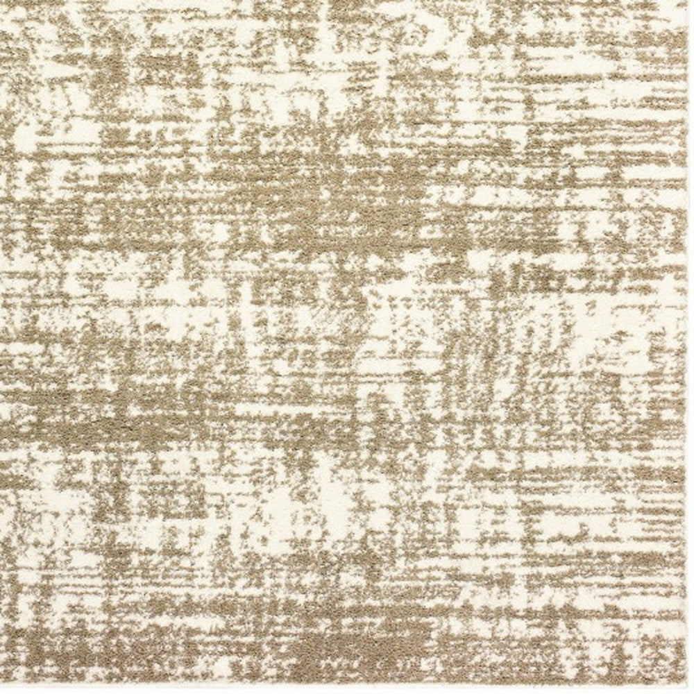 5' X 8' Ivory And Gray Abstract Strokes Area Rug