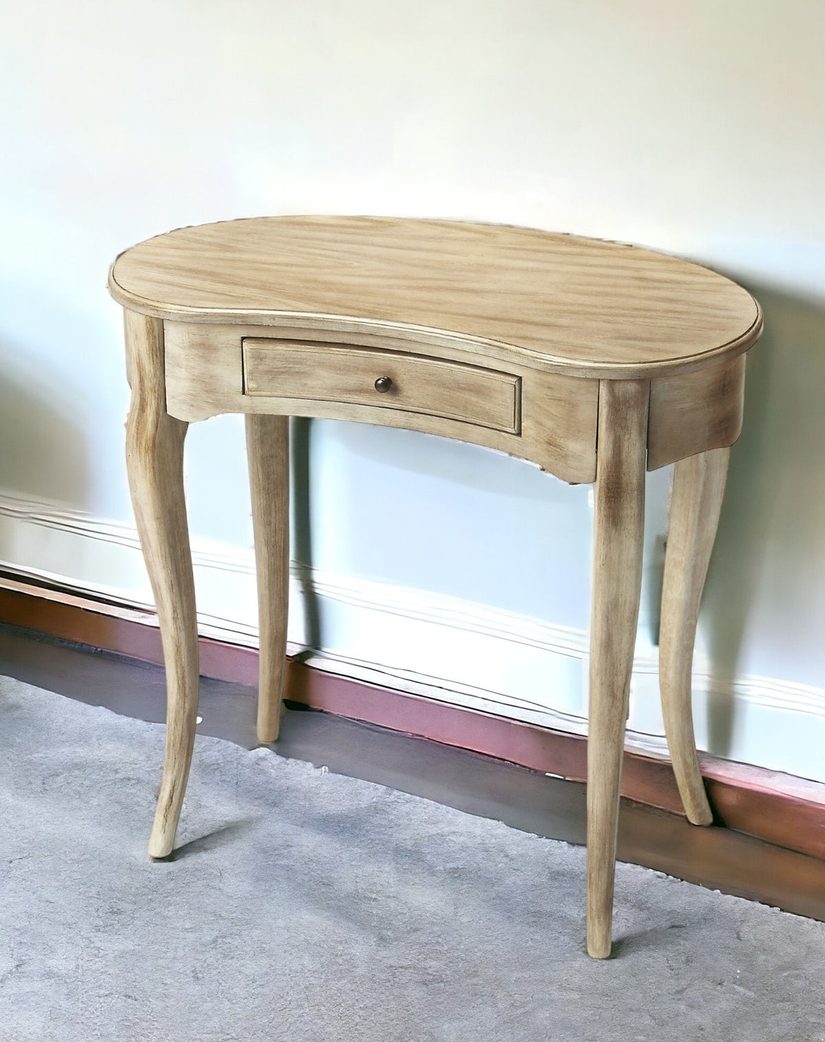 32" Brown Solid Manufactured Wood Kidney Writing Desk