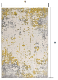 8' X 10' Gold Abstract Dhurrie Area Rug