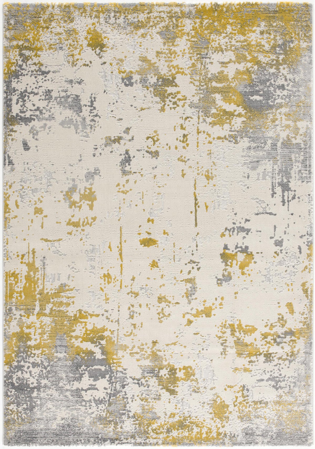 8' X 10' Gold Abstract Dhurrie Area Rug