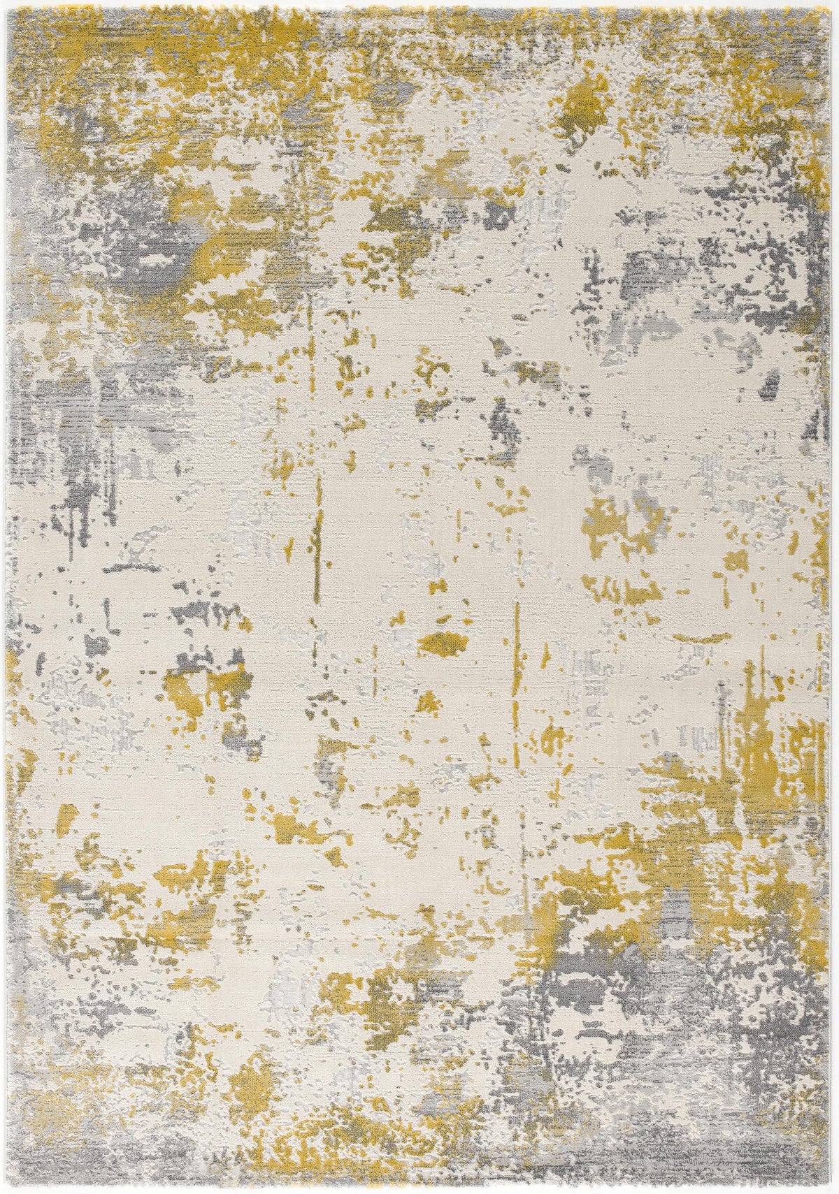 8' X 10' Gold Abstract Dhurrie Area Rug