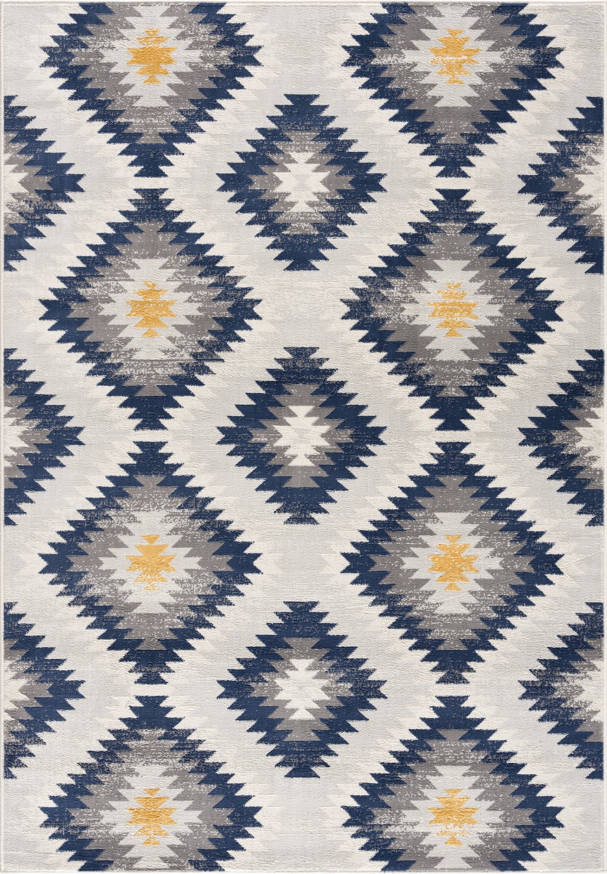 2' X 4' Blue Ikat Kilim Area Rug