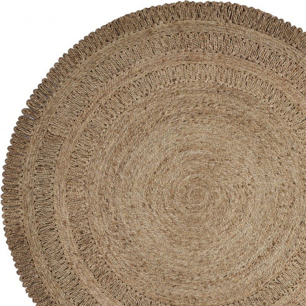 Gray Toned Braided Natural Jute Area Rug