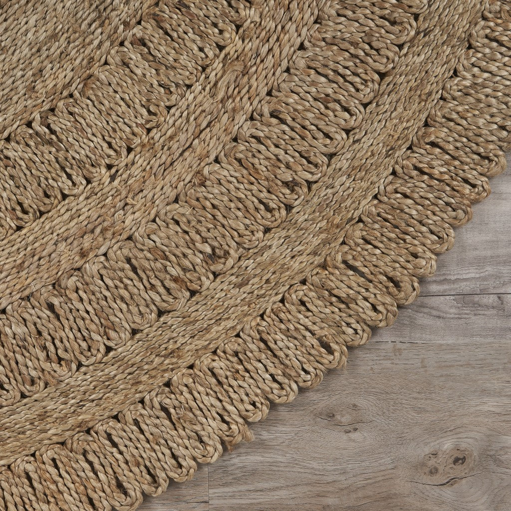 Gray Toned Braided Natural Jute Area Rug