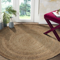 Gray Toned Braided Natural Jute Area Rug