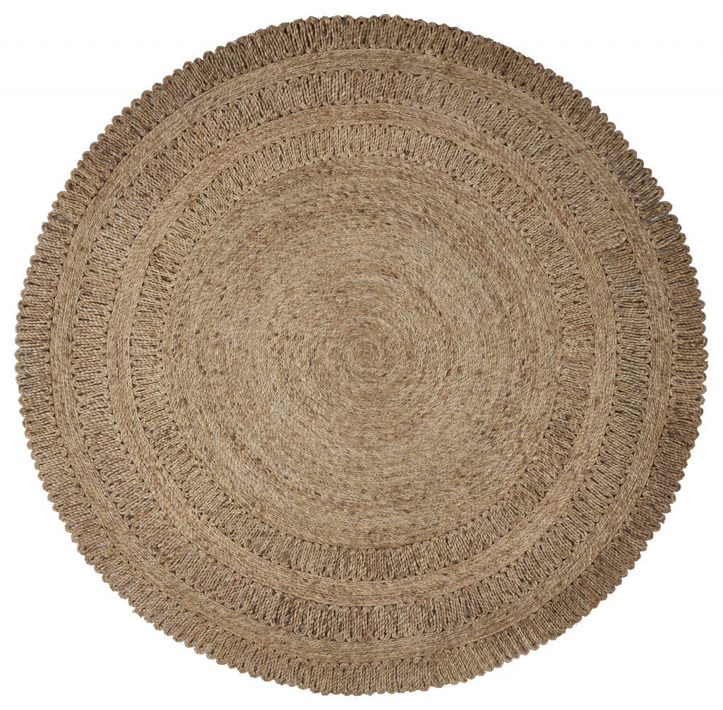 Gray Toned Braided Natural Jute Area Rug