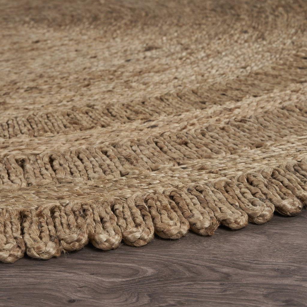 Gray Toned Braided Natural Jute Area Rug